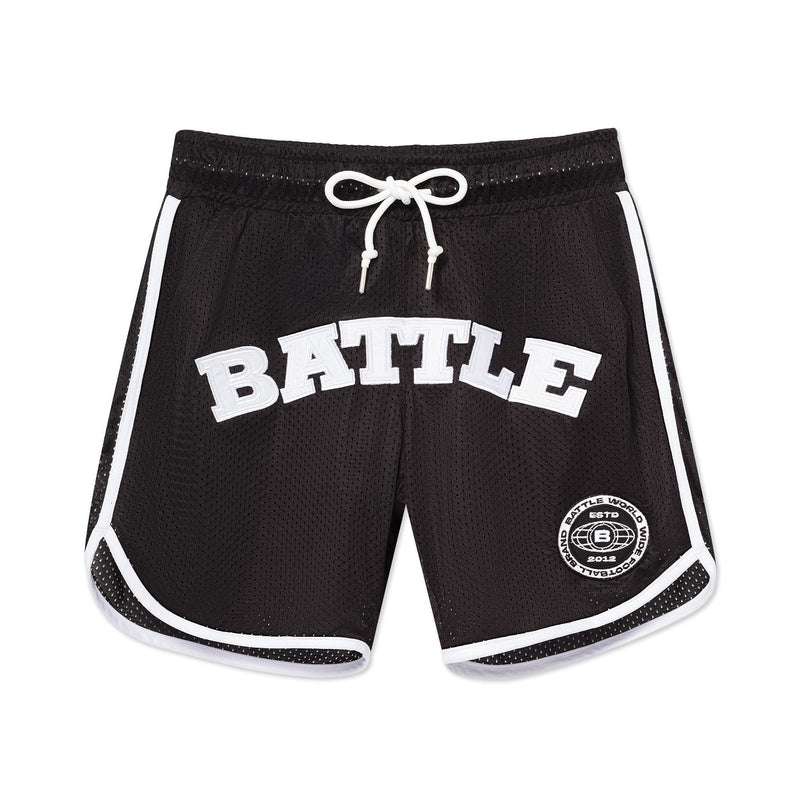 Worldwide Football Brand Patch Mesh Shorts by Battle Sports