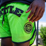 Worldwide Football Brand Patch Mesh Shorts by Battle Sports
