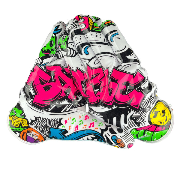 Graffiti Doom Speed Receiver Football Gloves by Battle Sports