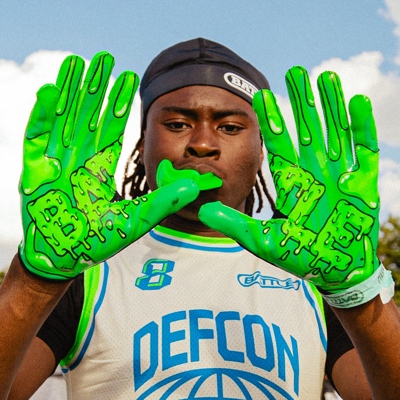 Slime Doom Speed Receiver Football Gloves by Battle Sports